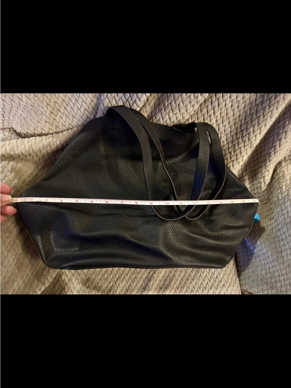 Express Black Pebbled Leather Shoulder Tote